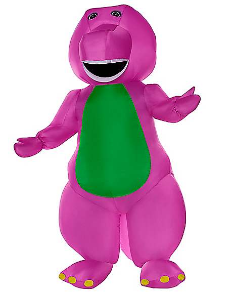 Go out in the meantime Dedicate Adult Barney Inflatable Costume - Spirithalloween.com