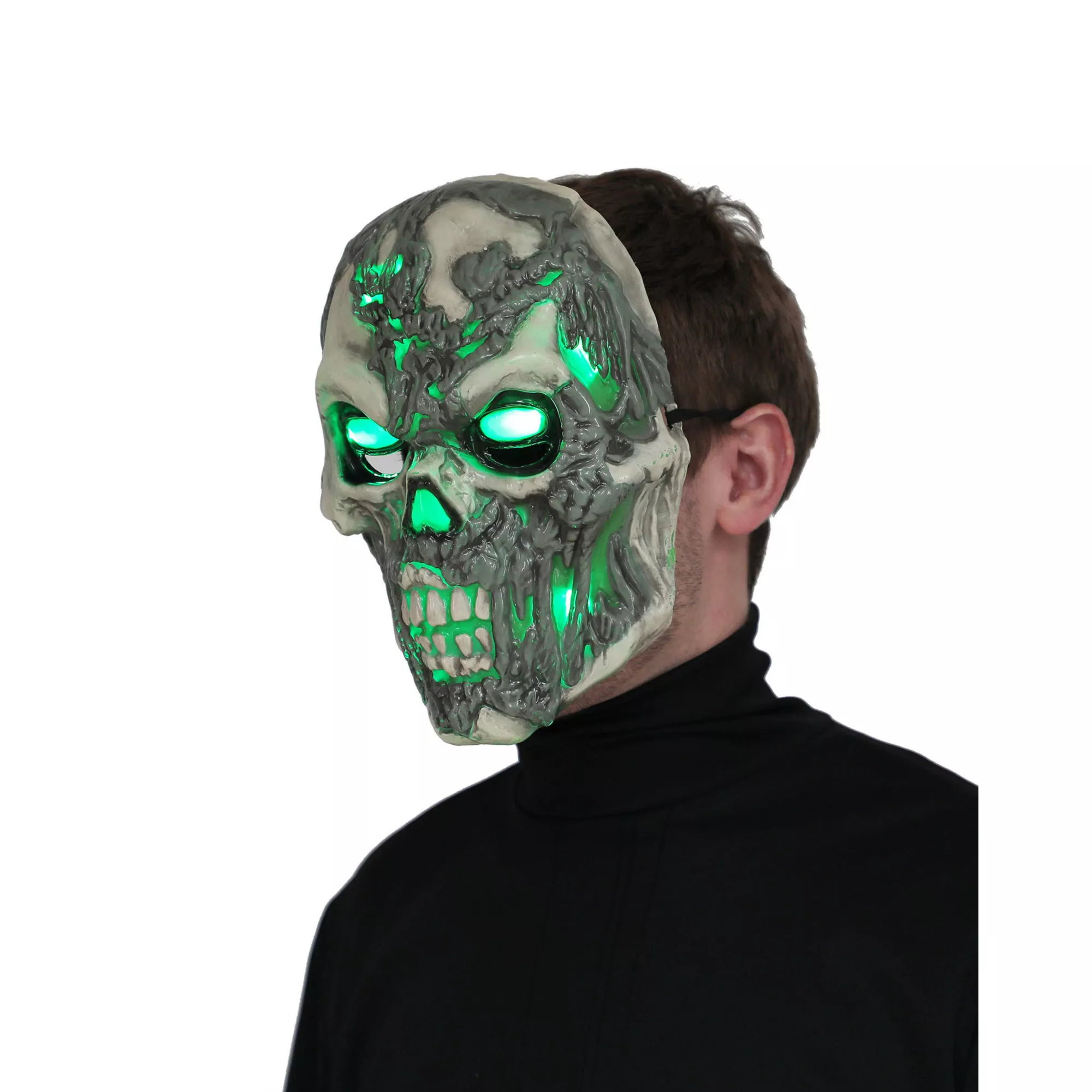 Light-Up LED Toxic Zombie Half Mask at Spirit Halloween