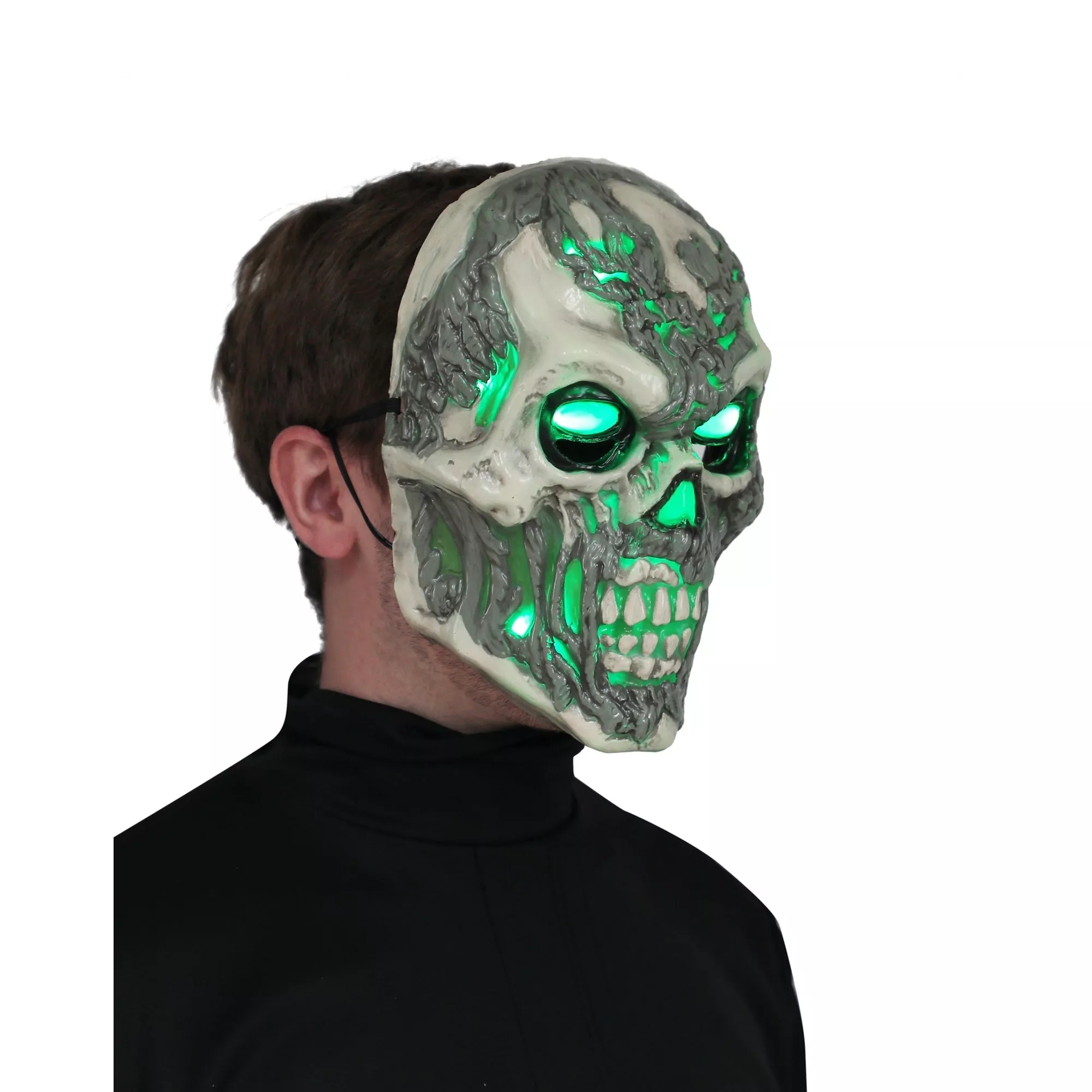 Light-Up LED Toxic Zombie Half Mask at Spirit Halloween