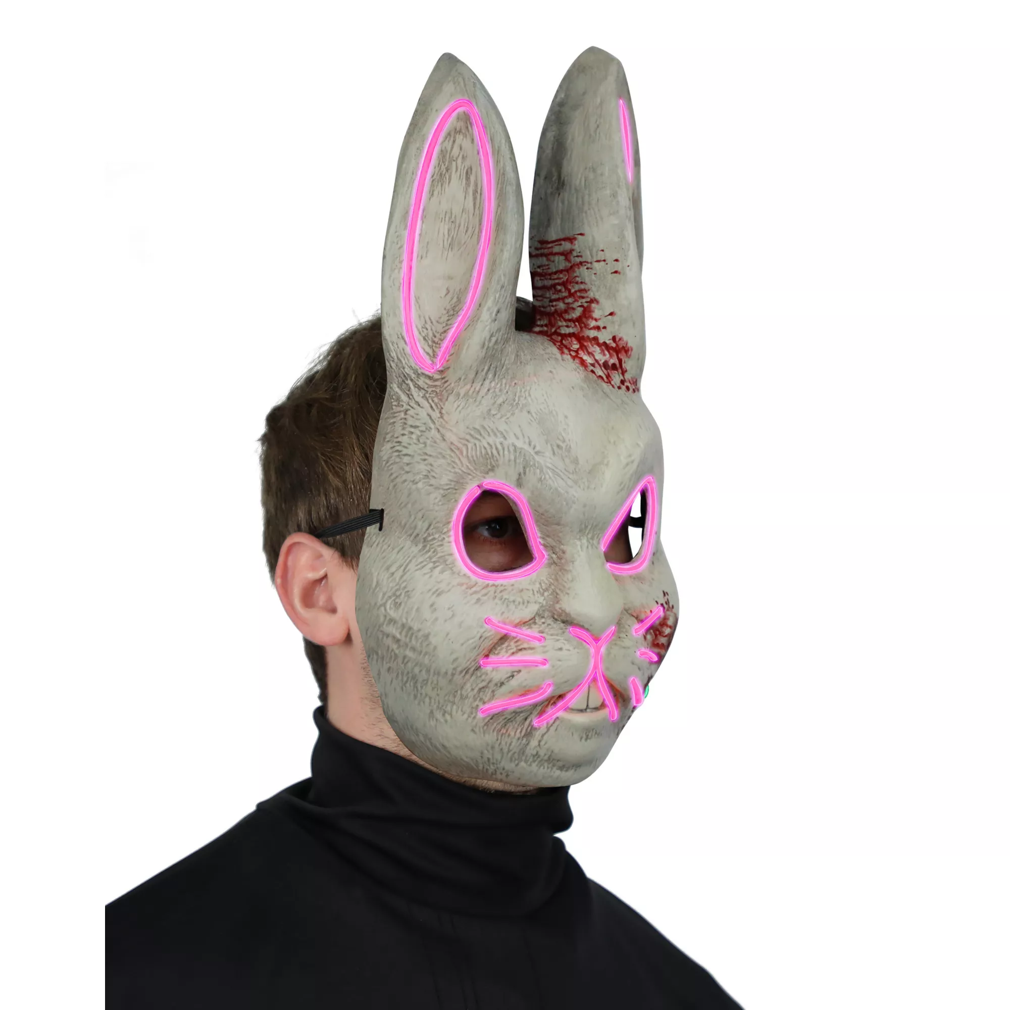 Light-Up EL Wire Bad Bunny Half Mask at Spencer's