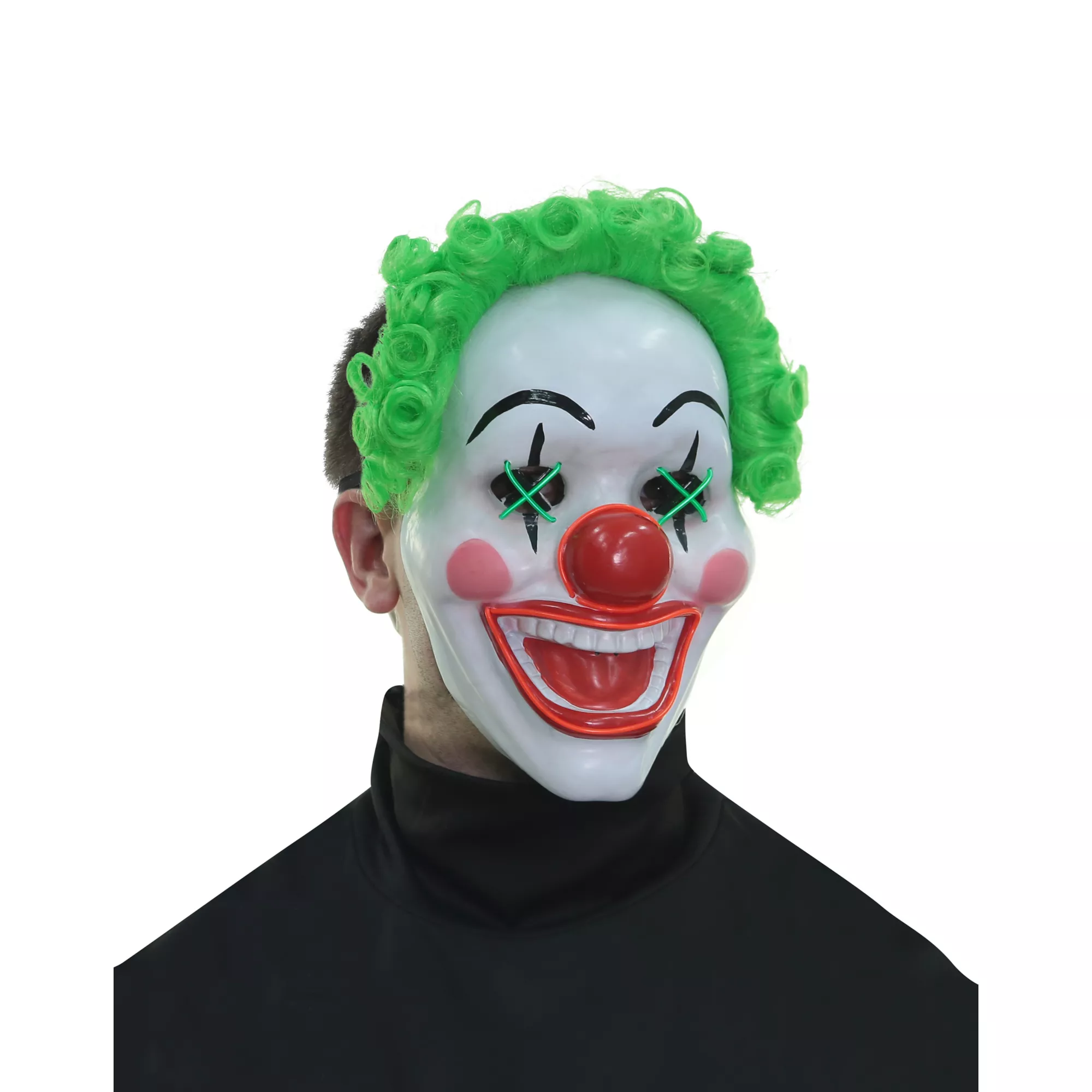 Light-Up El Wire Jokes on You Clown Half Mask at Spirit Halloween