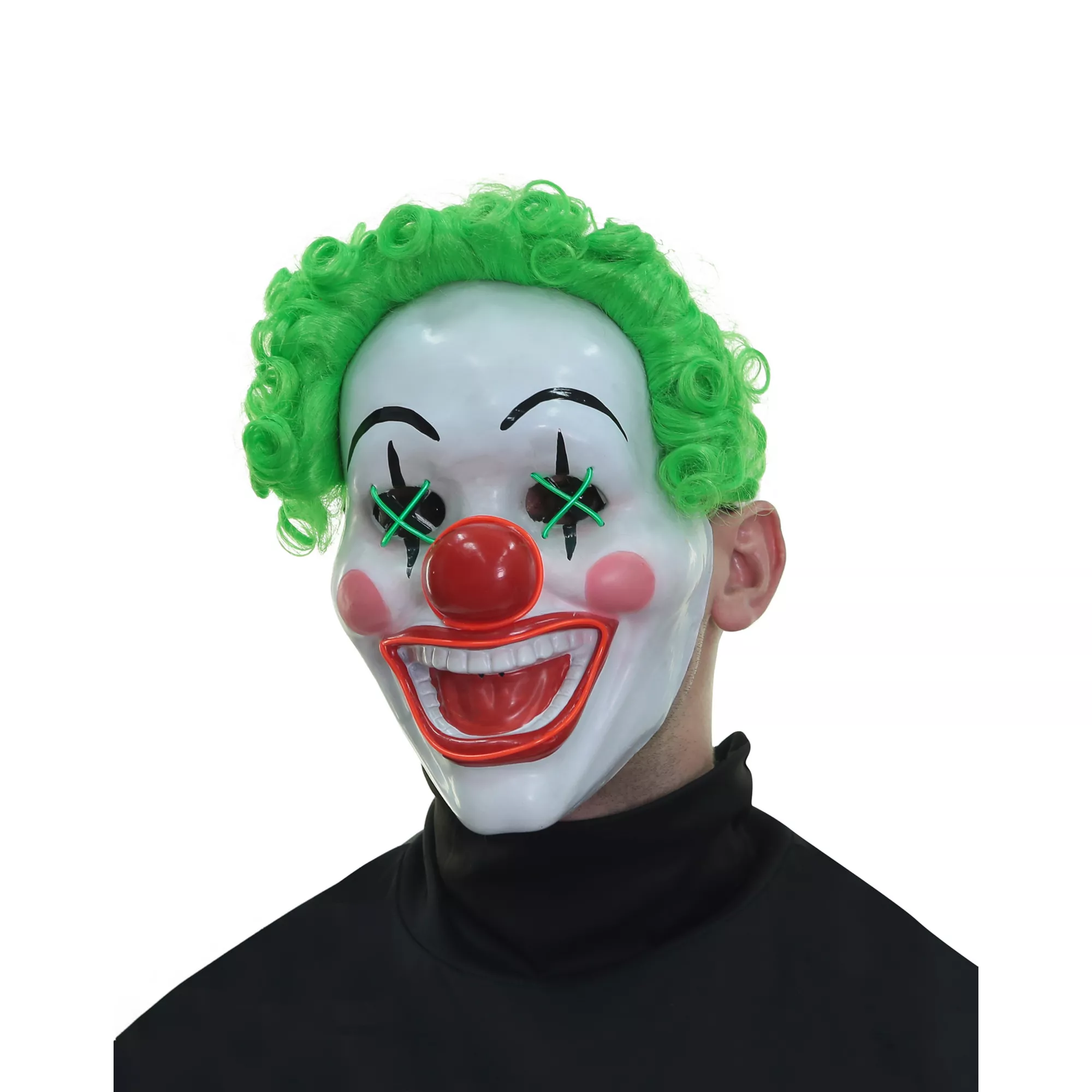 Light-Up El Wire Jokes on You Clown Half Mask at Spirit Halloween