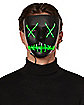 Light-Up EL Wire Green Stitched Black Half Mask