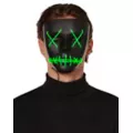 Light-Up EL Wire Green Stitched Black Half Mask at Spirit Halloween