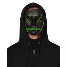 Light-Up EL Wire Green Stitched Black Half Mask at Spirit Halloween