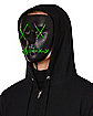 Light Up EL Wire Green Stitched Black Half Mask