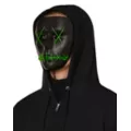 Light-Up EL Wire Green Stitched Black Half Mask at Spirit Halloween