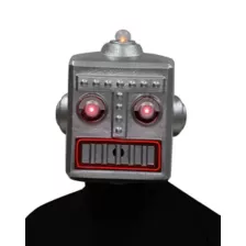 Light-Up EL Wire Vintage Robot Half Mask at Spirit Halloween