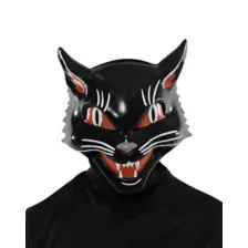 Vintage Grinning Black Cat Half Mask at Spirit Halloween