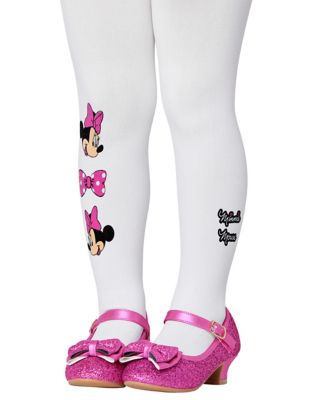 Toddler White Minnie Mouse Tights - Mickey and Friends