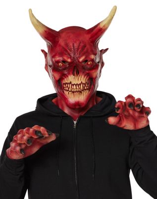 SN-A1-3 Unisex Women Men Evil Spirit Devil Lord Red Half Face Latex Mask