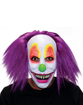 Villig Diplomatiske spørgsmål rendering Purple Hair Clown Full Mask - Spirithalloween.com