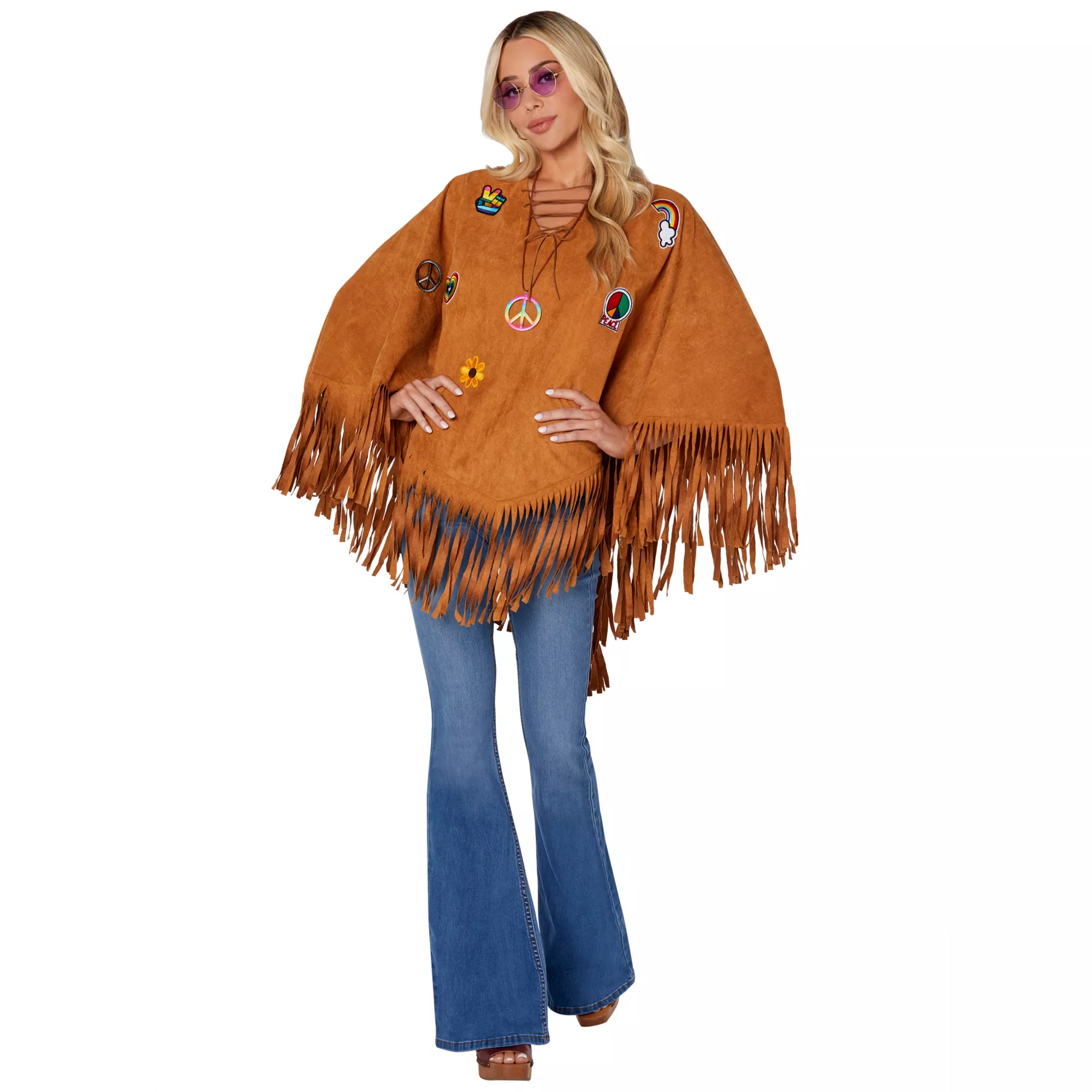 Adult Free Spirit Poncho Hippie Costume at Spirit Halloween