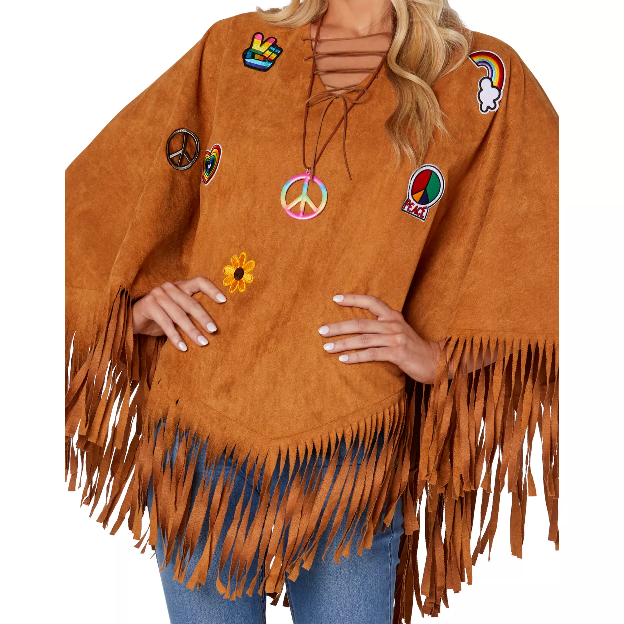 Adult Free Spirit Poncho Hippie Costume at Spirit Halloween