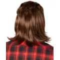 Brown Mullet Wig With Mustache at Spirit Halloween