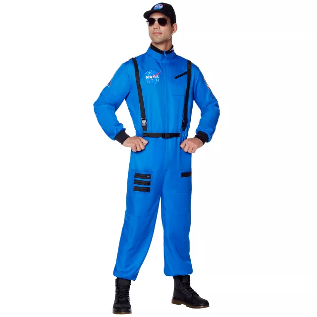 Adult Blue NASA Jumpsuit Costume - Spirithalloween.com