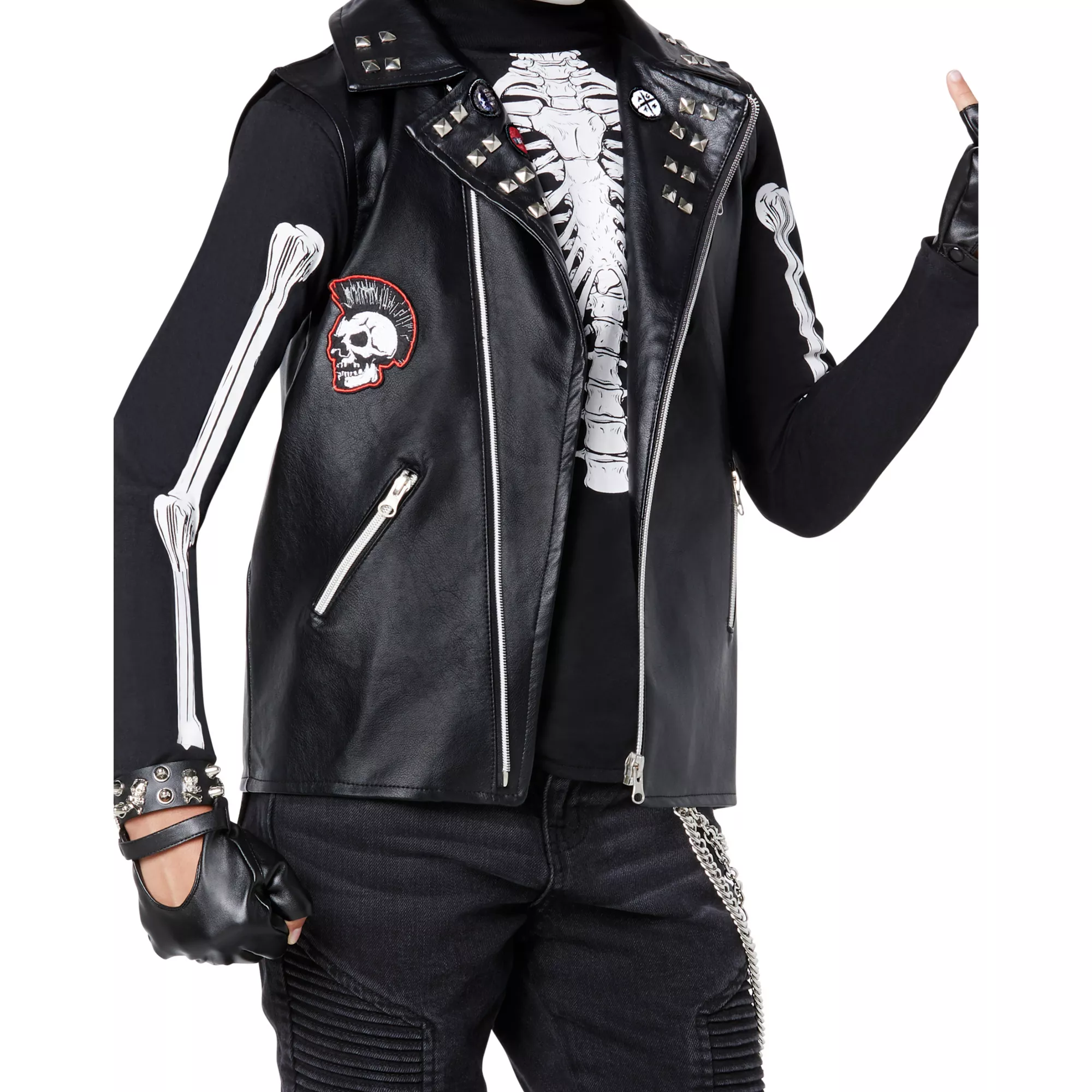 Kids Dark Rebel Punk Skeleton Costume at Spirit Halloween