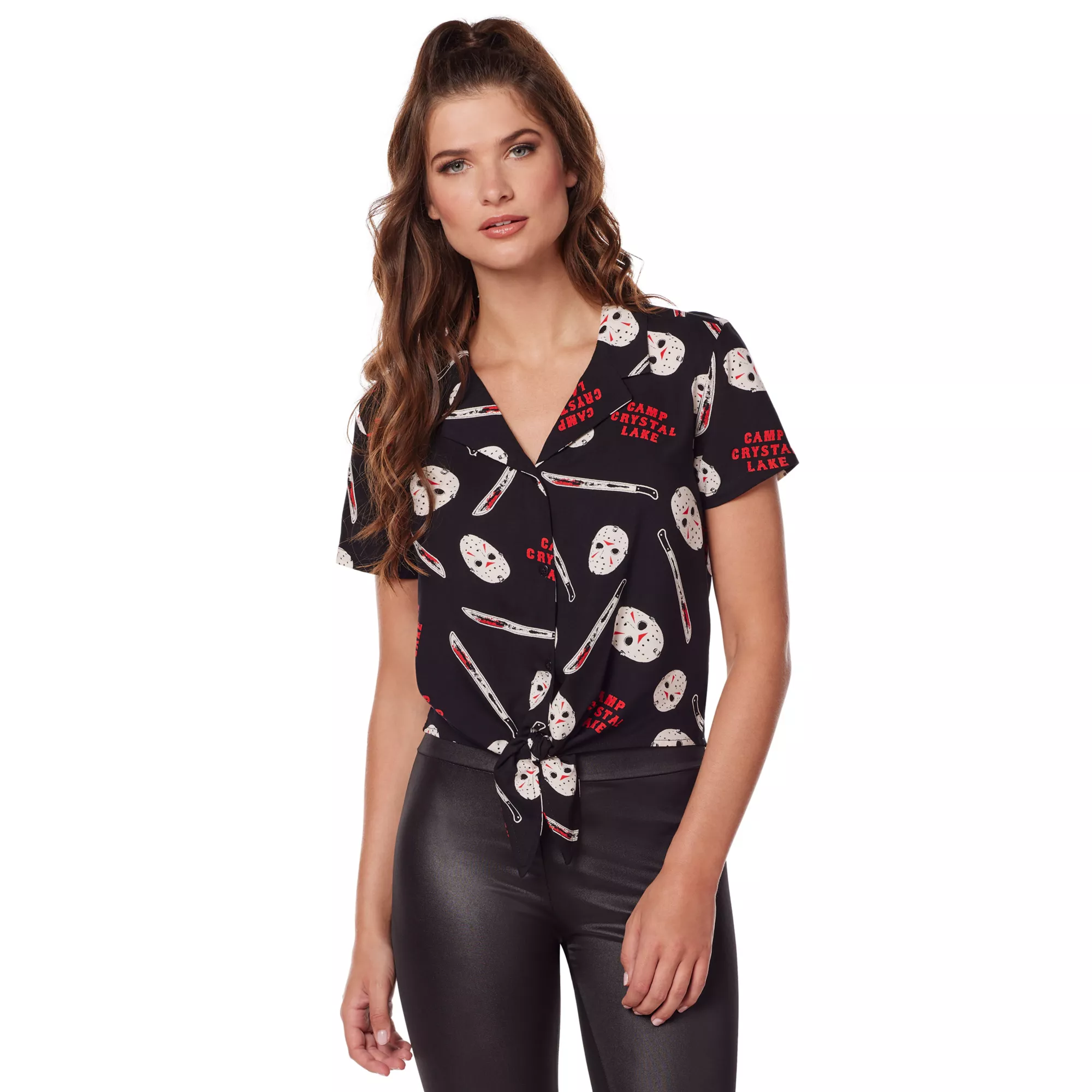 Jason Voorhees Tie Front Shirt - Friday the 13th at Spirit Halloween