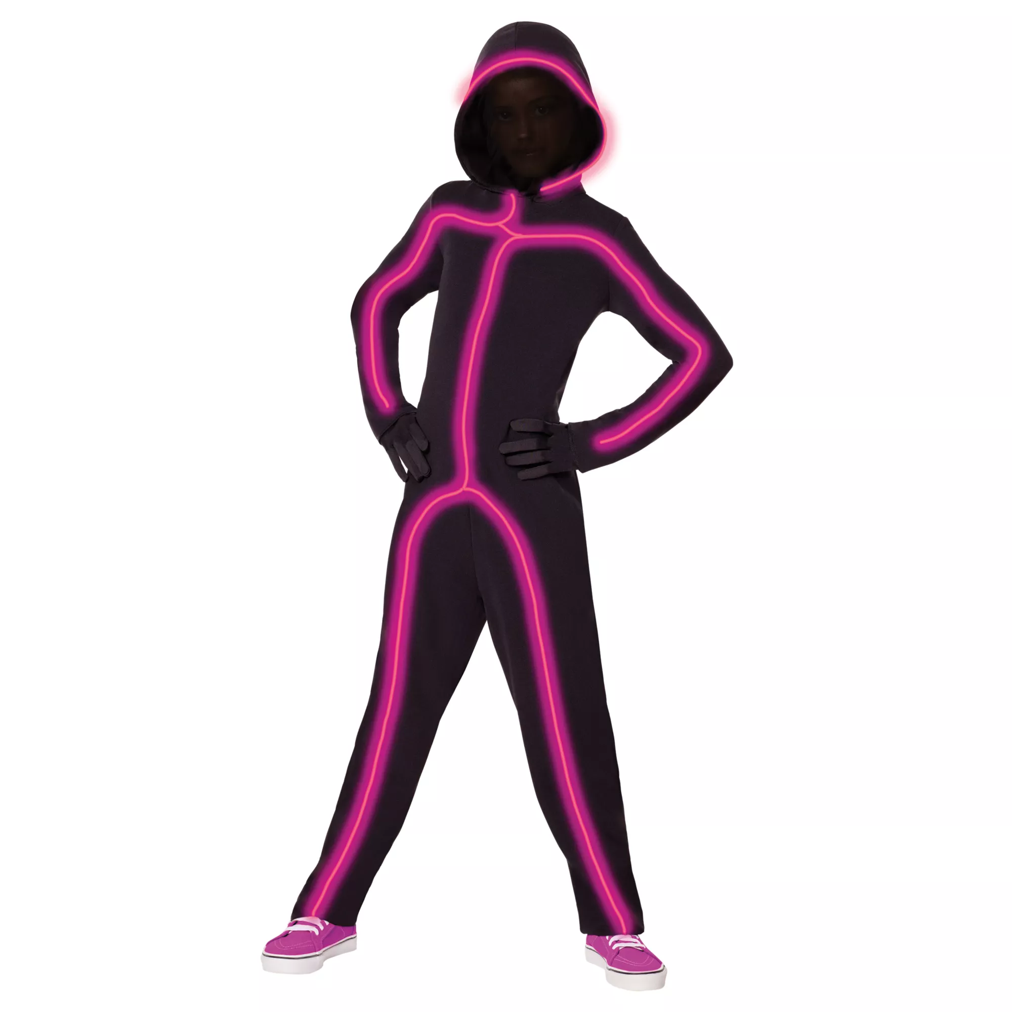 Kids Pink Light-Up EL Wire Stick Figure Costume at Spencer's