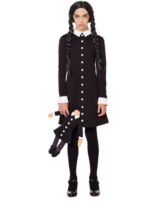 Toddler Wednesday Addams Family Costume Dress & Wig