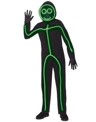 Kids Light-Up EL Wire Stick Figure Costume