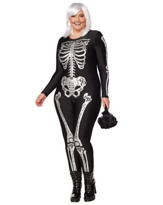 Womens Skinny Halloween Fancy Costume Skull Cat Spider Web Scary