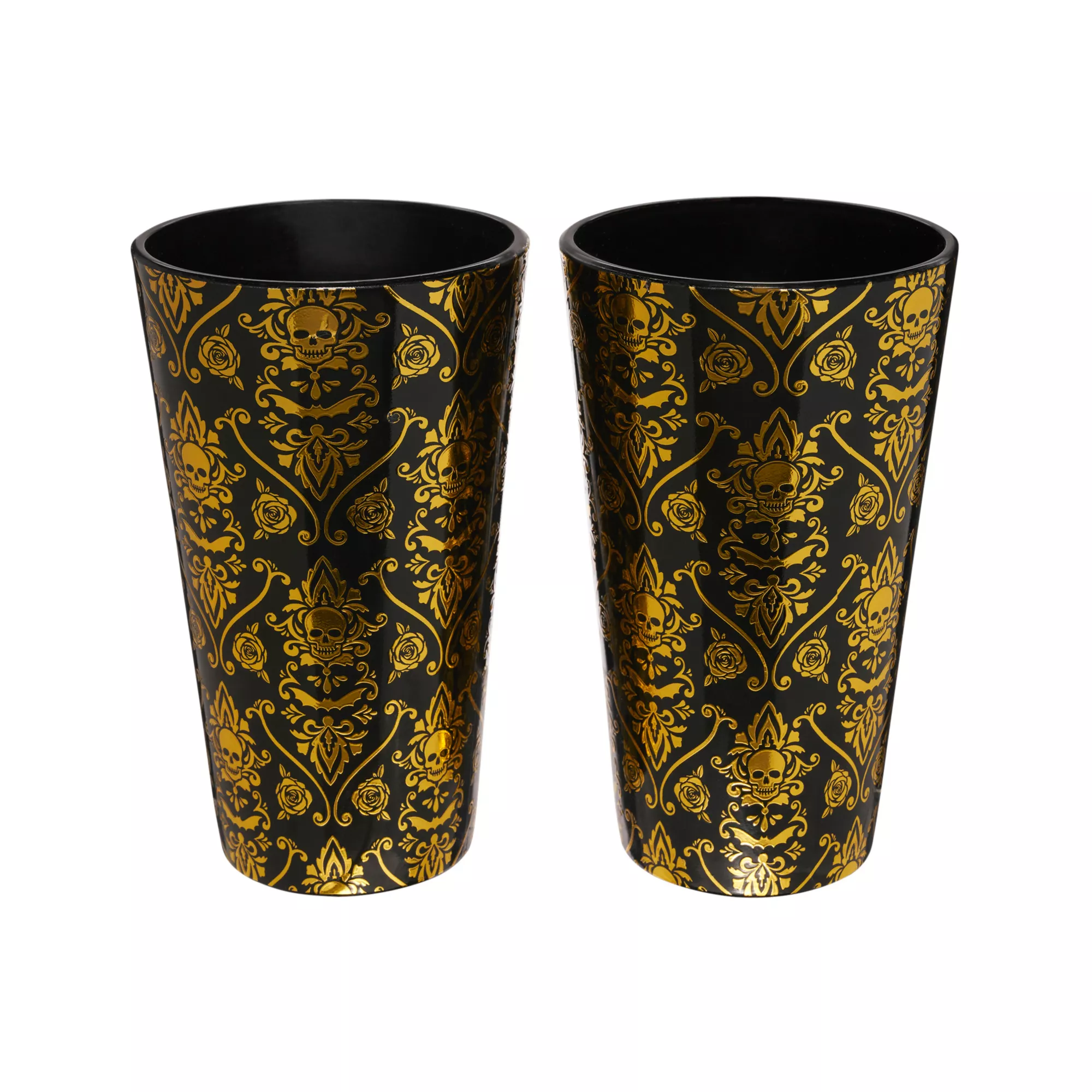 Gothic Noir Skull Glass Set 2 Pack - 16 oz. at Spirit Halloween