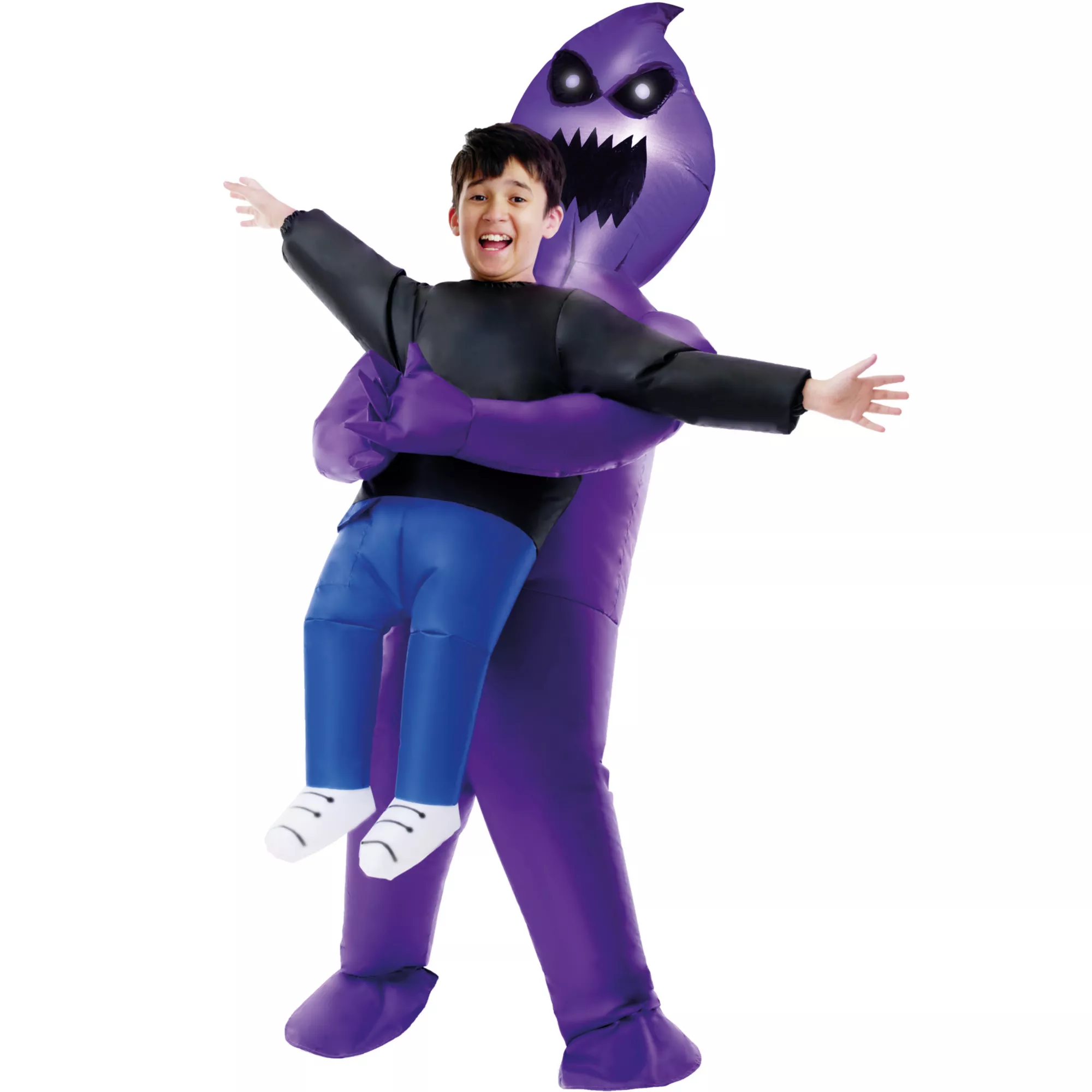 Kids Light-Up Purple Ghoul Pick-Me-Up Inflatable Costume at Spencer's