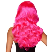 Hollywood Glam Curls Wig Pink at Spirit Halloween