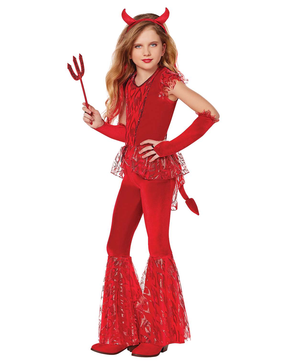 Kids Devil Jumpsuit Costume