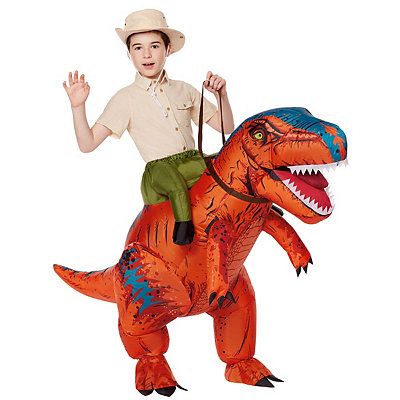 Kids Ride On T-Rex Skeleton Inflatable Costume