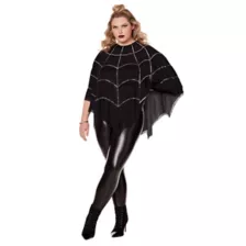 Adult Sequin Spider Web Plus Size Poncho at Spirit Halloween