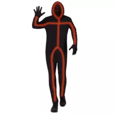 Adult Light-Up EL Wire Orange Stick Figure Costume at Spencer's