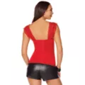 Adult Red Lace Cap Sleeve Corset at Spirit Halloween