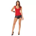 Adult Red Lace Cap Sleeve Corset at Spirit Halloween