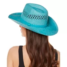 Blue Straw Cowboy Hat at Spirit Halloween