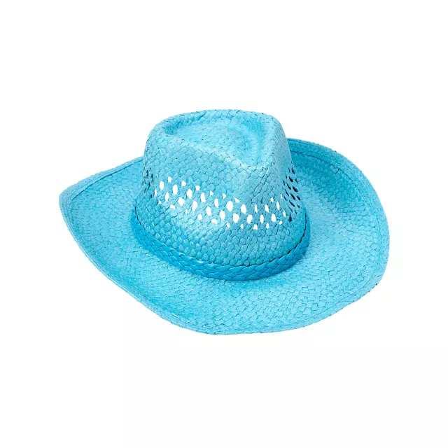 Blue Straw Cowboy Hat at Spirit Halloween