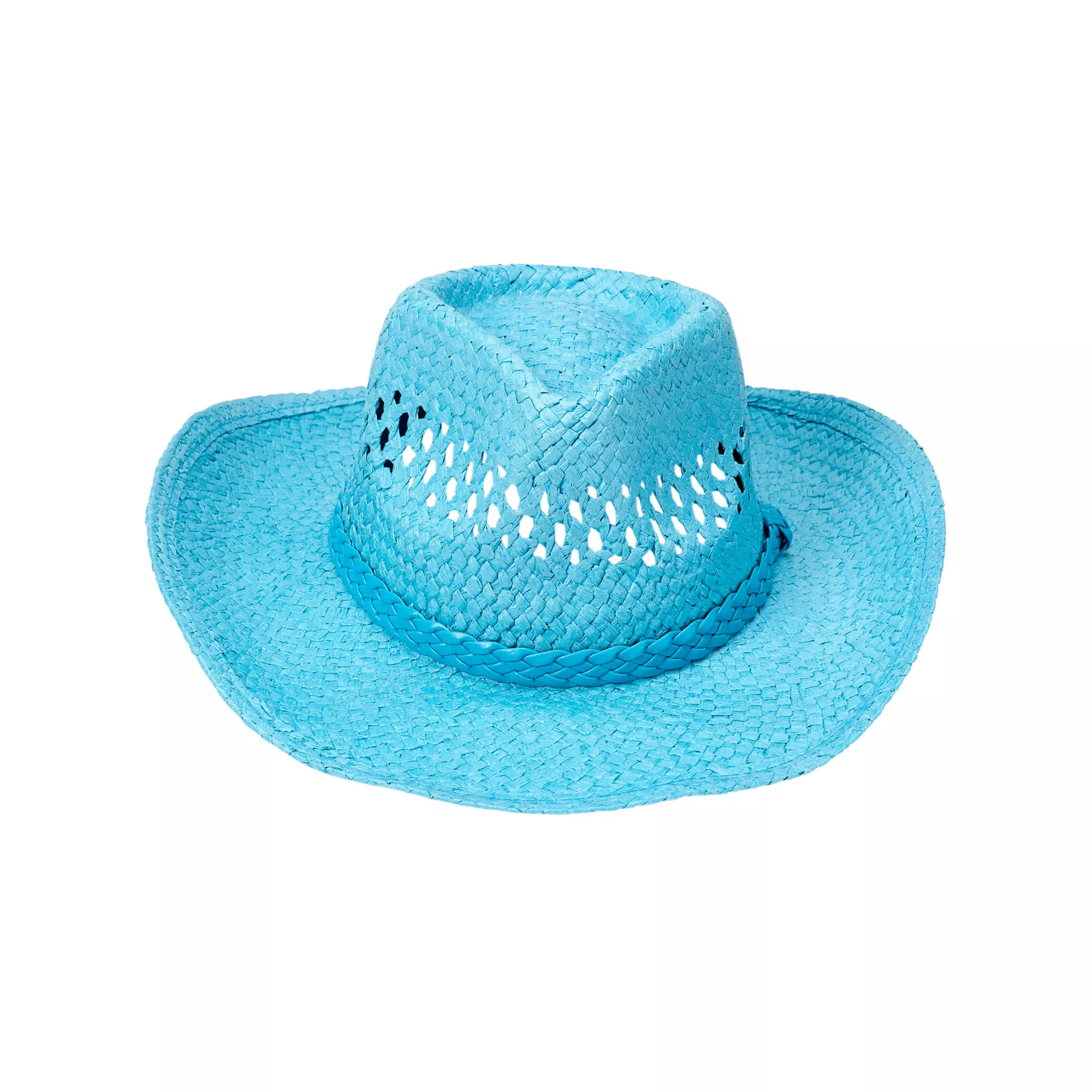 Blue Straw Cowboy Hat at Spirit Halloween