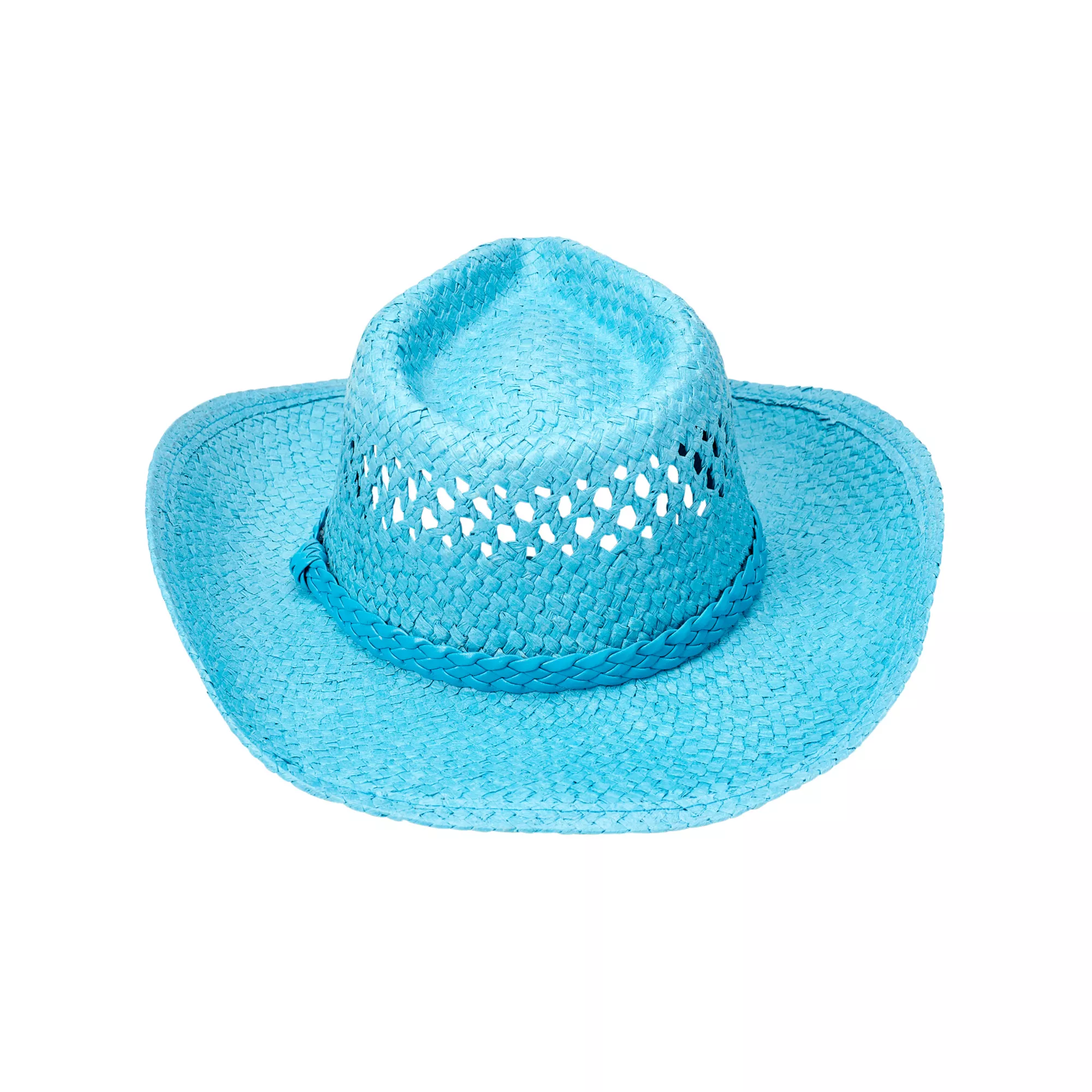 Blue Straw Cowboy Hat at Spirit Halloween