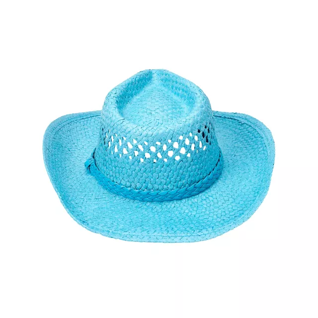 Blue Straw Cowboy Hat at Spirit Halloween
