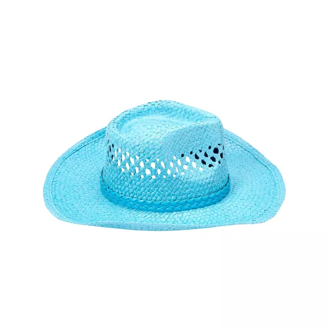 Blue Straw Cowboy Hat at Spirit Halloween