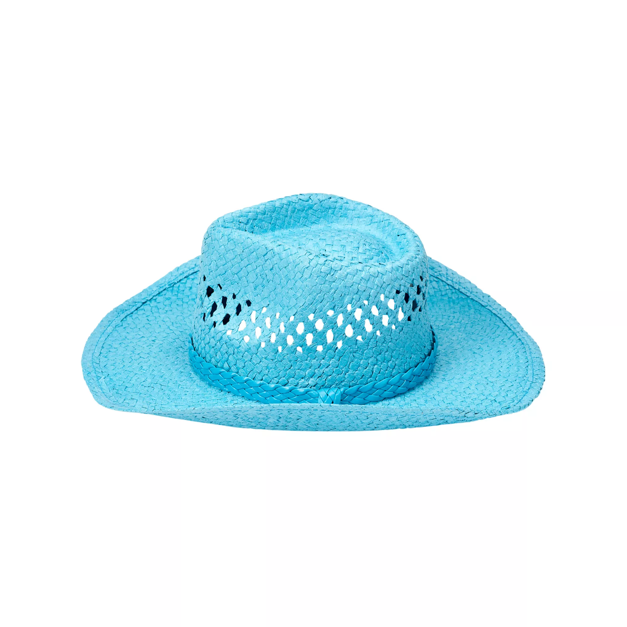 Blue Straw Cowboy Hat at Spirit Halloween