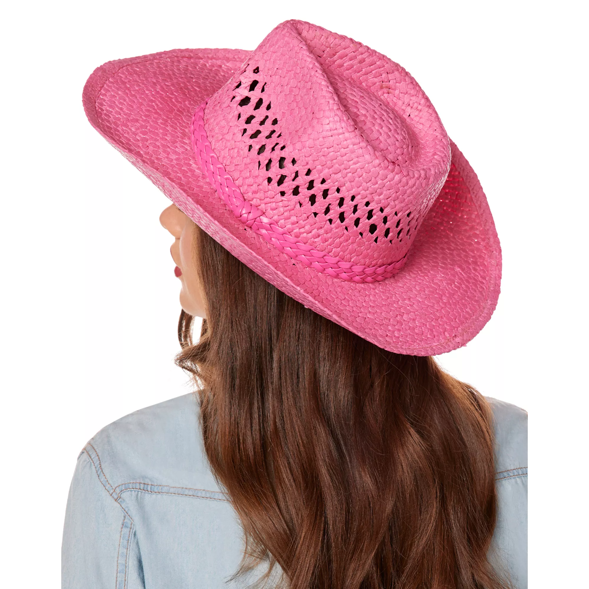 Pink Straw Cowboy Hat at Spirit Halloween
