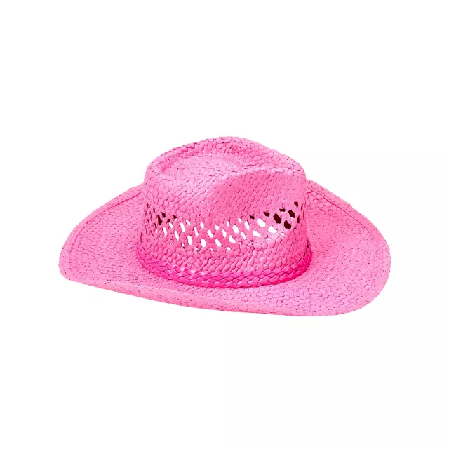 Pink Straw Cowboy Hat at Spirit Halloween