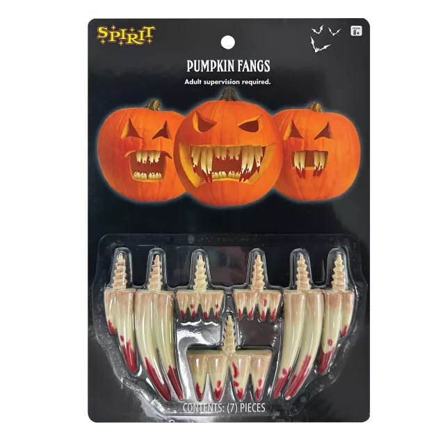 Bloody Pumpkin Fangs - 7 Pack at Spirit Halloween