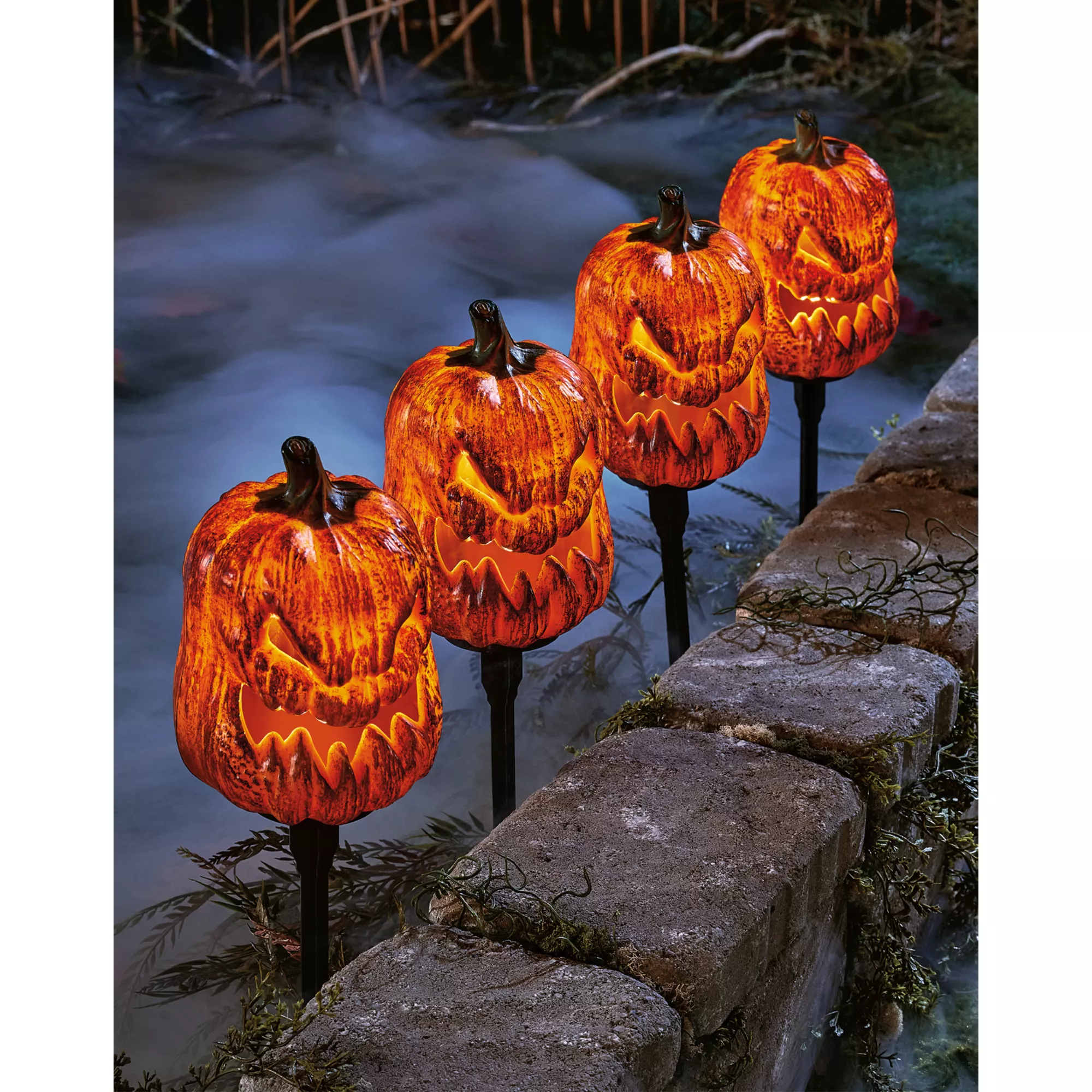 Light-Up LED Spooky Pumpkin Pathway Markers at Spencer's