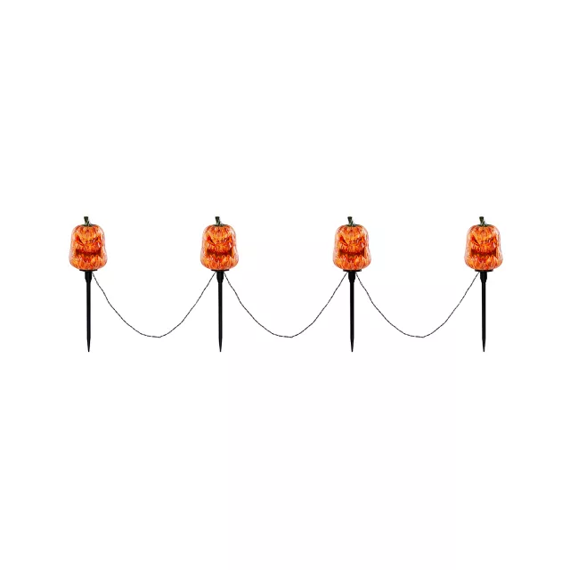 Light-Up LED Spooky Pumpkin Pathway Markers at Spencer's