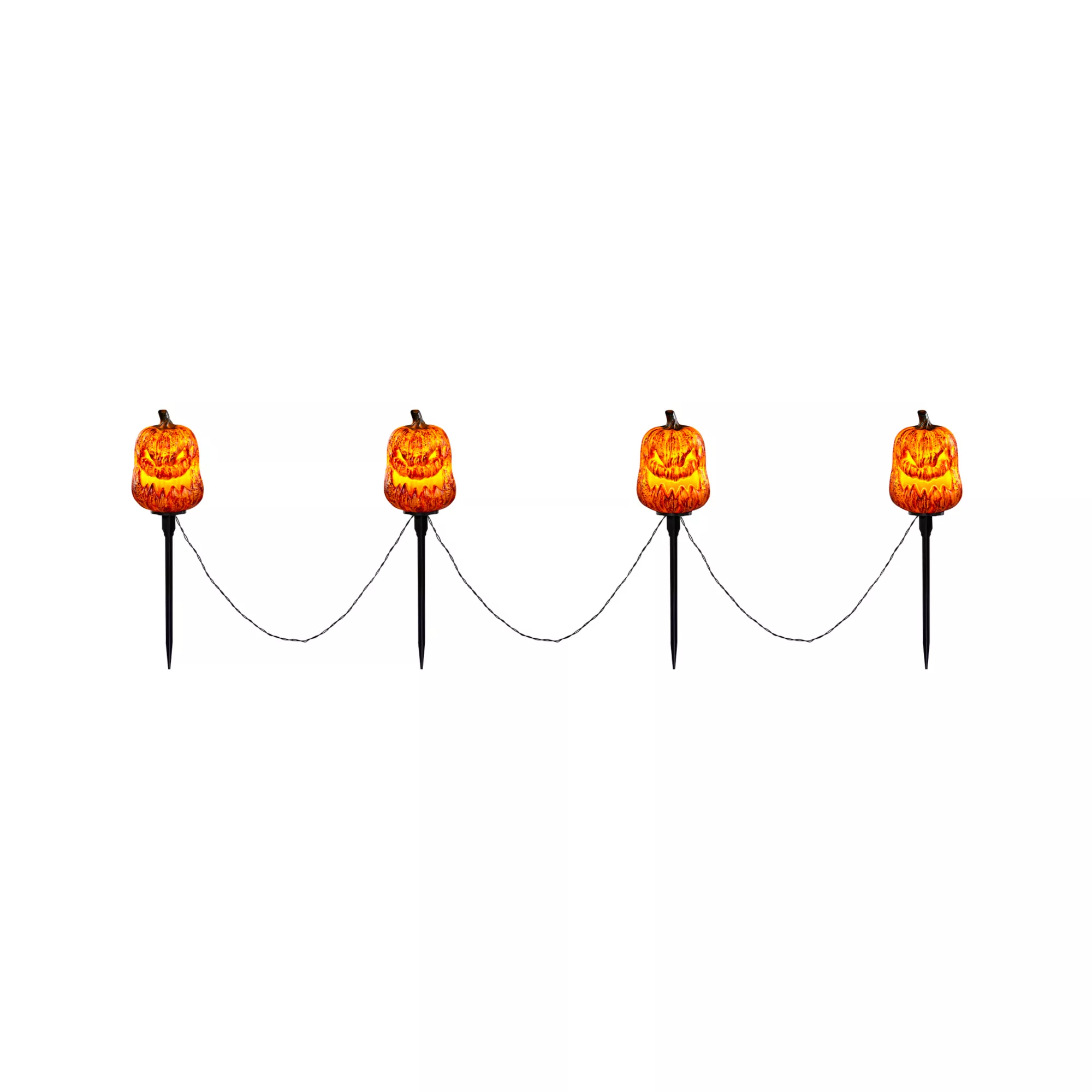 Light-Up LED Spooky Pumpkin Pathway Markers at Spencer's