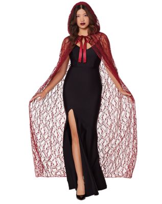 Adult Women Red Lace Cape, $32.99