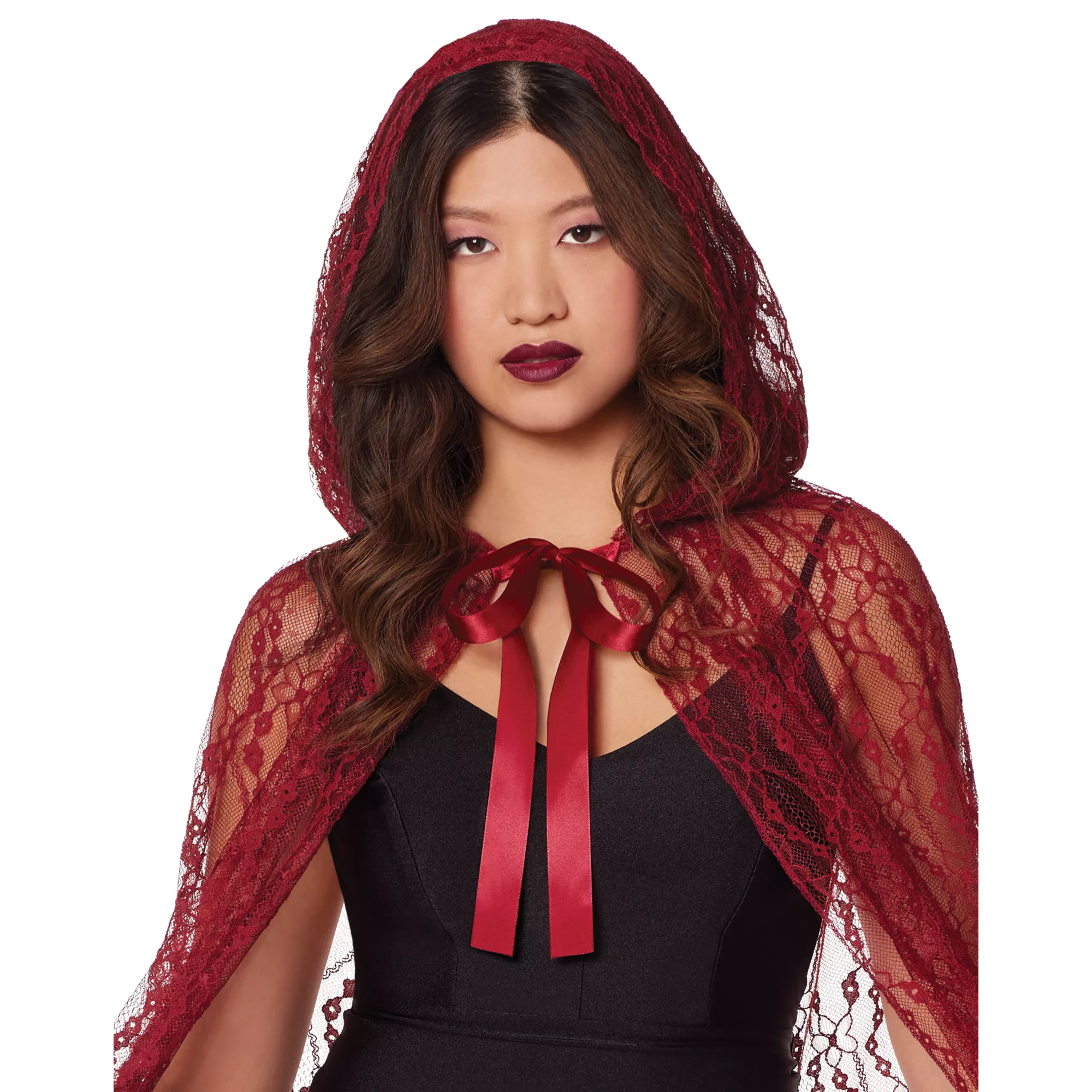 Adult Burgundy Lace Cape at Spirit Halloween
